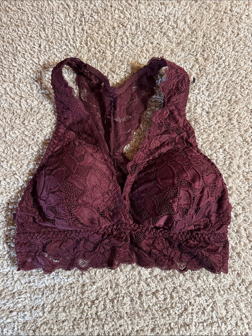 Marilyn Monroe Lace Bralette - Burgundy